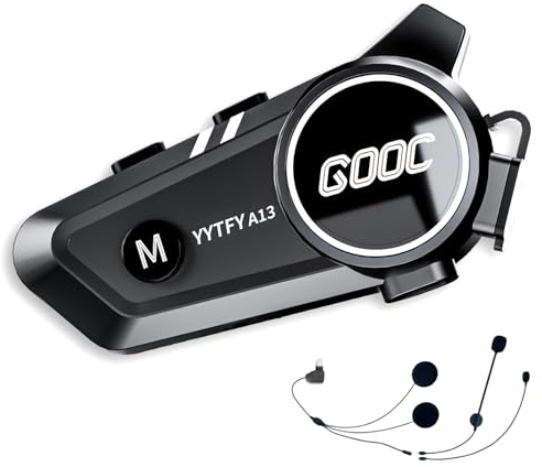 YYTFY Motorrad Headset Bluetooth 5.3 & Sprachassistent,Intercom Motorrad IP67 wasserdicht/1500mAh Akkulaufzeit,Helm Lautsprecher geeignet für die meisten Helme(Motorrad, Skifahren, Klettern)