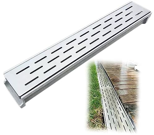 Entwässerungsgrabensystem, Hofeinfahrten, Kanalablauf mit Metallgitter, 10,2 cm breit, für Gartenbetonboden