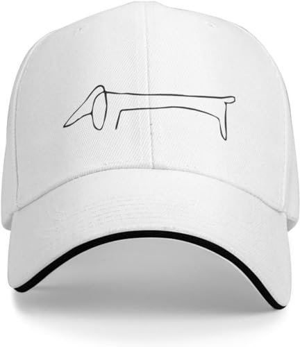 Baseballkappe Snapback Sonnenhut Outdoor-Mode Unisex Picasso-Dackel-Baseballkappe Erwachsene Wurst Wiener Dachs Hund verstellbar Papa-Mütze Damen Herren Hip-Hop-Geschenk