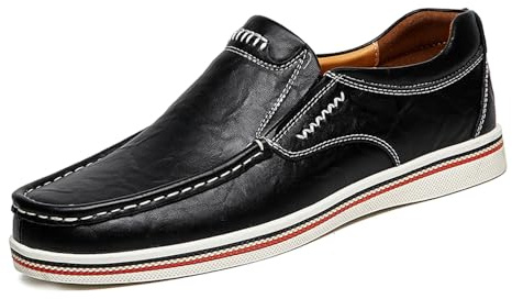Mocassins de Conduite Décontractés pour Hommes Business Brogue Chaussures Confort Sport Walking Light Moccasin （Noir,42 EU