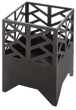 Dehner Feuerschale Levante, Feuerkorb aus pulverbeschichtetem Eisen, 50 x 36 x 36 cm, schwarz