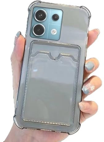 Miagon Brieftasche Hülle für Xiaomi Poco X6 5G,Kartenhalter Crystal Transparente Rückseite Handyhülle Kunststoffhülle Dünn Weiche TPU Stoßfeste Schutzhülle