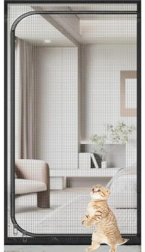 Katzengitter Balkontür 95cm X 200cm, Cat Screen Katzennetz Für Balkon, Haustiere Bildschirm TüR, Katzengitter Für TüR, Verhindern DASS Katzen Aus Laufen, Für Wohnzimmer, Schlafzimmer, KüChe(85x200cm)
