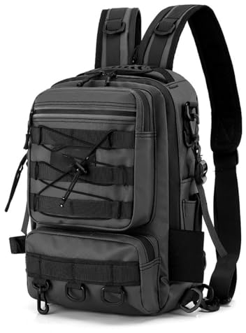 SSDH Angelausrüstungstasche Multifunktionaler Wasserdichter Angelrucksack Outdoor-Wanderrucksack Reiserucksack (Grau)