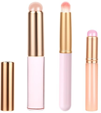 3Pcs Lip Brushes, Reusable Lip Makeup Brush, Silicone Lipstick Applicators for Lip Balm, Lip Gloss, Lip Stick and Concealer, Eyeshadow