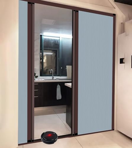 Porta A Soffietto Porte A Libro Ante Per Armadio Bifold Multistrato A Nido D'ape Ombreggianti Con Doppio Binario, Ante Doppie Pieghevoli Scorrevoli Cellulari Per La Riduzione Della Privacy/rumore(Blue