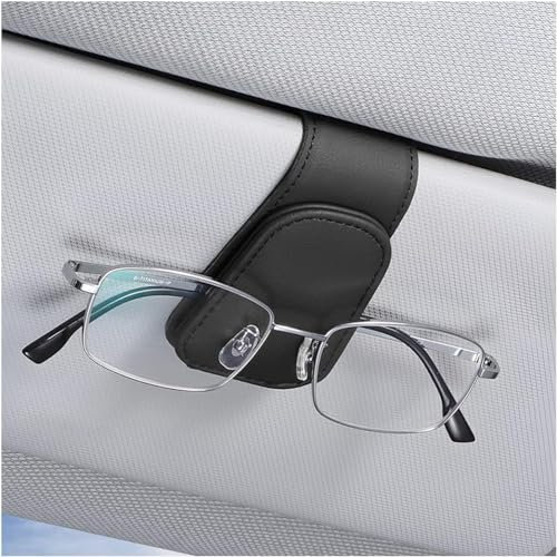 ZXWZZQ88 2 Packungen Brillenhalter für BMW 4er Coupe/Series-4 Cabrio M4 Coupe Cabrio xDRIVE 2000-2023 2024 Auto Visier Magnetische Leder Brillenhalter Visier Clip,A/Black