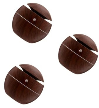 Cabilock 3piezas Humidificador De Aire Usb Mini De Madera Para Coche y Hogar Difusor De Silencioso Luz Nocturna Color Aleatorio