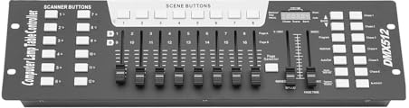 RjcdOPL DMX Controller 192 Canali, Console DMX di Illuminazione Scena, Con 6 Programmi Predefiniti Programmabili, XLR Femmina a 3 Pin Per DJ, Discoteche, Discoteche, Scatole Notturne, Bar