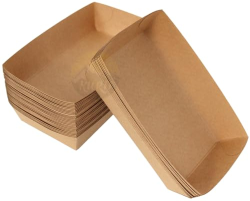 KURTT 200 boîtes à snacks, Boîte à frites, boîtes en carton, contenants jetables, intérieur revêtu de PE et ingraissable (200, A14)