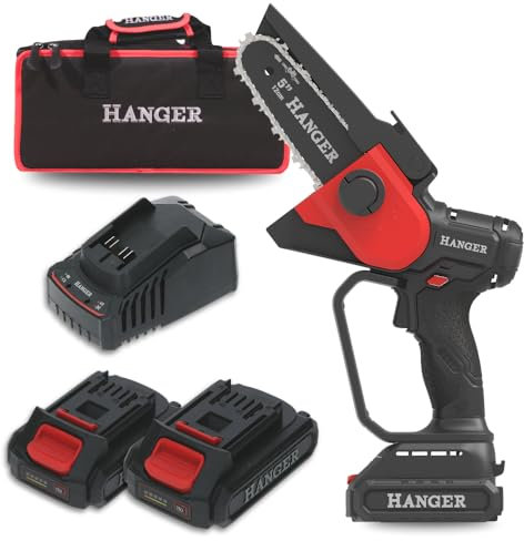 Mini tronçonneuse, scie d’élagage, sans fil 18V avec batterie 2Ah et chargeur – Guide 12 cm – Scie élagueuse compacte, légère et puissante