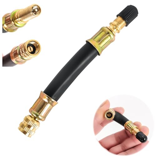 Universal Flexible Tire Valve Extenders, Flexible Gummi-Verlängerung für Reifenventil-Adapter mit Ventilkappe, Reifenventilverlängerung für universelle Autos LKWs Motorräder Fahrräder (100mm)