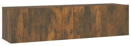 Helloshop26 Armoire Murale TV chêne fumé 120 x 30 x 30 cm Bois d'ingénierie Brun 02_0024280