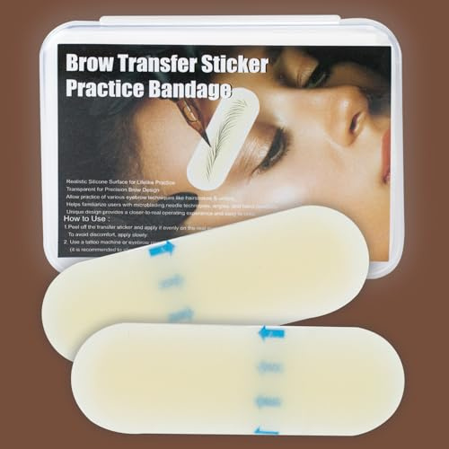 10 Paar Augenbrauen Transfer Sticker – Realistische Tattoo Übungshaut aus Silikon mit Vorgezeichnetem Brauenmuster für Microblading & Permanent Make-up Schulung (Pack of 20PCS Blank)