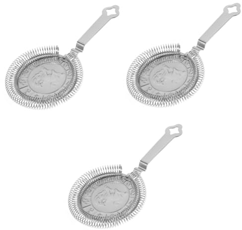 Mipcase 3pcs Heavy Duty Bar Strainer Ice Cube Cocktail Filter Professional Bartending Filters Ergonomic Design