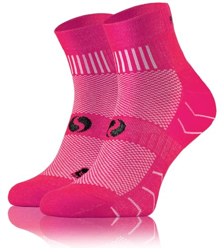 sesto senso 1 Paar Laufsocken Baumwolle Sportsocken Damen Herren Bunte Sport Socken 43-47 Pink