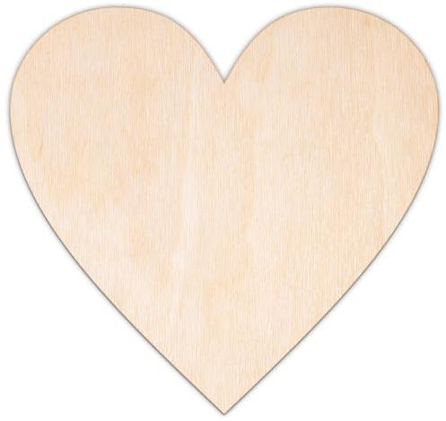 Creative Deco Personalisierte Holzscheiben Anhänger | Herz | 5-100 cm | Holzherzen Sperrholz / MDF Holzdeko Wand Deko Hochzeit Lasergeschnittene Sperrholzausschnitte für Decoupage zum Beschriften