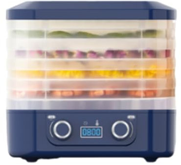 Tolaily - Secador eléctrico inteligente de 5 capas para alimentos, secado al aire caliente a 360 °, deshidratador de frutas y verduras para carne seca de ternera seca, B enchufe UE