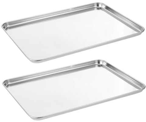 Luxshiny 2pièces Plateaux Rectangulaires Acier Inoxydable Pour Préparation De Nouilles Froides Et Plats Vapeur Lot Pour Cuisine à