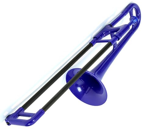 Mini-Posaune Aus Kunststoff Blechblasinstrument Alt-Es-Stimmung Für Anfänger Für Spielen Bei Der Prüfung Standard Posaune(Blue)