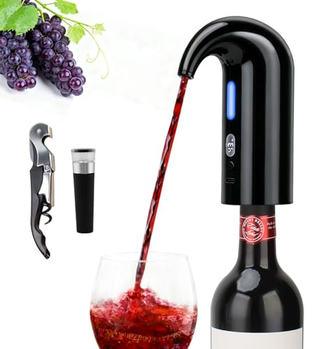 Electric Wine Aerator Dispenser Set – Automatic Wine Decanter & Pourer with LED Display, 200ml Smart Pour Control, Rechargeable Wine Pump & Stopper, Perfect Christmas Gifts for Wine Lovers