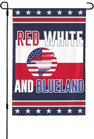 Drapeau de jardin rouge, blanc et bleu 28 x 40 cm, amusant, interdit au Groenland maintenant, panneau de jardin, drapeau sans kiosque, double face
