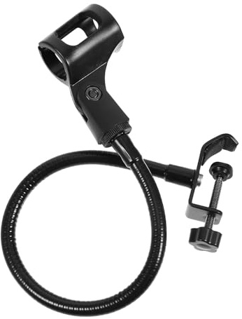 HEALLILY Support de microphone réglable en col de cygne flexible pour enregistrement, streaming, conférence, karaoké, performances avec support épais stable