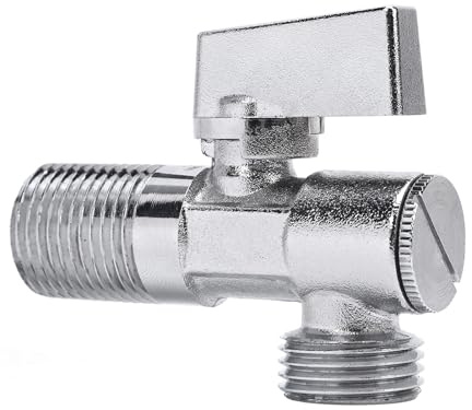 ARTOCT Valvola di Arresto Ad Angolo in Ottone da 1/4 di, Uscita di Ingresso con Filettatura Maschio G1/2 Pollici per Lavello Bagno WC Cucina