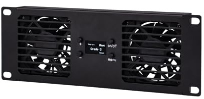 GeeekPi 10-tums 2U Rackmount dubbel fläkt kylpanel med OLED-skärm och 2pcs 70mm aktiva fläktar för 10 tums Mini Server Rack, kompatibel med DeskPi RackMate T0/T1/T2/T0 Plus/T1 Plus/TL1