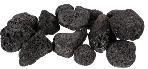 HANABASS Black Volcanic Lava Rocks 250g Pack, Porous Natural Aquarium Gravel 2-4cm, Breathable Decorative Stones for Fish Tank Landscaping and Plant Pot Bonsai Decor