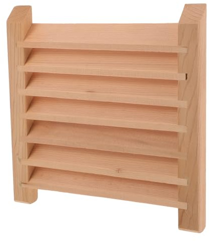 SHINEOFI Sauna Lüftungsjalousie aus Braunem Holz mit Glatten Kanten für Badezimmer und Sauna Funktionales Lüftungspanel zur Raumlüftung und Feuchtigkeitsregulierung