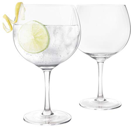 Final Touch 100% Lead-Free Crystal Large Copa Gin and Tonic Glasses Balloon Glass Made with DuraSHIELD Titanium Reinforced for Increased Durability G&T Glassware Set 400ml - Pack of 2