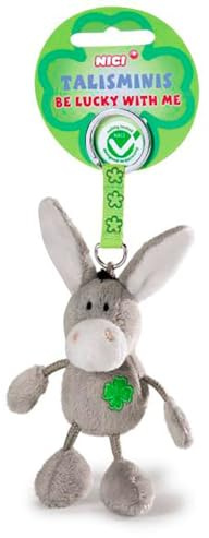 Porte-clés Âne 7cm Talisminis, Gris/Vert