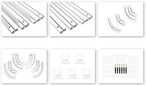 Binari per tende e accessori HEXIM in PVC - Gamma di binari a 1, 2 e 3 guide, curve, accessori per l'installazione e fascioni - Serie OM (Accessori per l'installazione del binario OM a 1 guida)