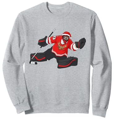 Portiere Hockey su ghiaccio Babbo Natale regalo di Natale Felpa