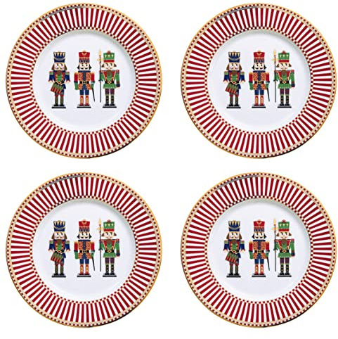 Easy Life 4er Set Kuchenteller Nutcracker Nussknacker D. 19cm Porzellan in GB