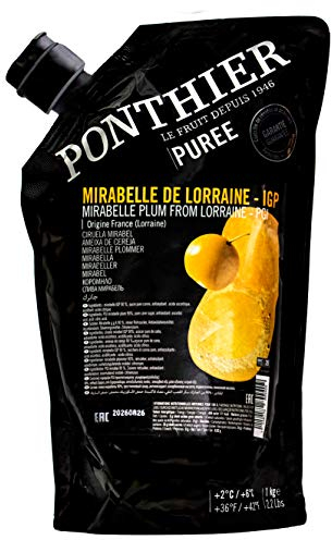 Food-United MIRABELLEN PÜREE Pflaume-Zwetschge-Frucht-Püree von Ponthier 1KG Frucht-Smoothie-Bowl-Sorbet-Kuchen-Mousse-Gelee-Joghurt höchste Qualität ausgewählter Früchte
