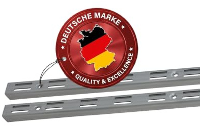 siwitec Wandschienen zweireihig 1000 x 50 mm in Silber, Regalschienen 2er-Set aus Stahl für Regalsystem Wandregal Stecksystem für Regalböden Zubehör