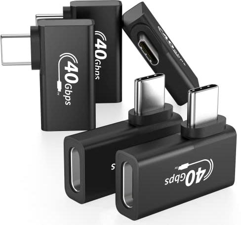 UseBean USB C 90 Grad Adapter, [5 Stück] Winkel 240W 40Gbps 8K@60Hz USB4 Thunderbolt 4/3 & USB C Adapter, Winkelstecker Typ C 4.0 PD 3.1 Ladekabel Schnellladung für MacBook Pro,iPad Pro,Tablet,Switch