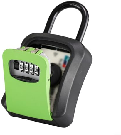 YUANGANG Aufbewahrungsbox Schlüsselsafe zur Wandmontage, Zahlenschloss, Schlüsselbox für Zuhause, Garage, Schule, Büro (grün)