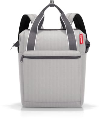 reisenthel allrounder R herringbone grey – Rucksack und Tragetasche in einem – Mit Stecklasche für Reisetrolleys