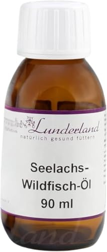 Lunderland Huile de poisson sauvage de saumon | 90 ml | Complément alimentaire pour chiens et chats | Haute teneur en oméga-3 | Issue d'une pêche sauvage responsable en Alaska | Pressée à froid