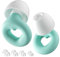 NEUTYPECHIC Tapones Oídos Ruido Dormir Silicona, Protección Auditiva Lavables y Reutilizable, para Dormir, Viajar, Con 8 Almohadillas en XS/S/M/L (Forma de corazón-verde, mediano)