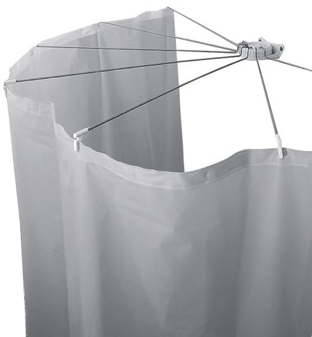 DVTFRUI Box Doccia Pieghevole Tenda Doccia con Binario Binario per Tenda Senza Foratura Vasca da Bagno Pieghevole Cabina Doccia Pieghevole A Parete Bagno Salvaspazio,Grigio