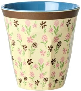 Rice Gobelet en mélamine taille moyenne – Mer de fleurs – Gobelet pour enfant – Vaisselle de camping – Tasse à boire en mélamine incassable sans BPA 250 ml