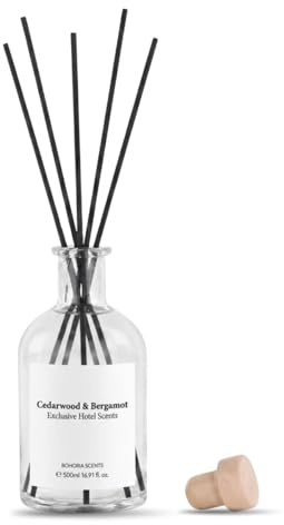 BOHORIA® Raumdiffuser 250 ml Cedarwood & Bergamot – Holziger Raumduft mit Zedernholz & Bergamotte – Duftstäbchen für Wohnzimmer, Bad & Schlafzimmer – Made in EU (Cedarwood & Bergamot, 250 ml)