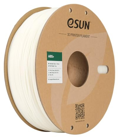 eSUN ABS+ Filament 1.75mm, 3D Drucker Filament ABS Plus, Maßgenauigkeit +/- 0.05mm, 1kg Spule (2.2 LBS) 3D Druck Filament für 3D Drucker, Natürlich