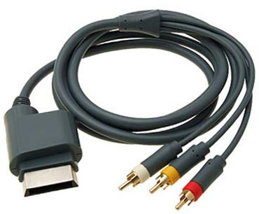 Composite AV RCA TV display cable lead for Microsoft Xbox 360 & Xbox 360 Elite 1.8M 6FT wire | ZedLabz