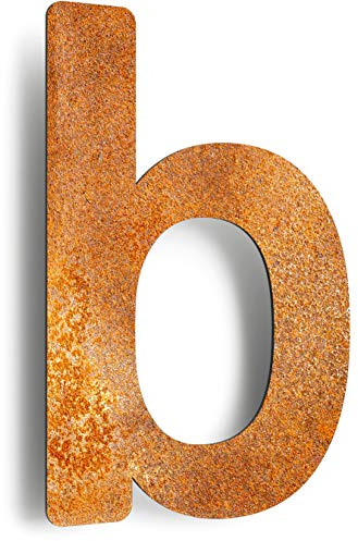 Vintage husnummer B – massiv, väderbeständig och hållbar – 14 cm stor – med fästmaterial – retrodesign husnummerskylt N-01-B-R
