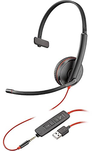 Plantronics Blackwire C3215 Headset - Mono - Black
